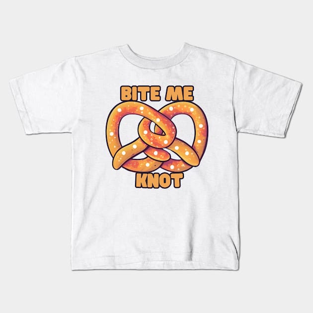 pretzel Bite Me Knot Kids T-Shirt by NomiCrafts